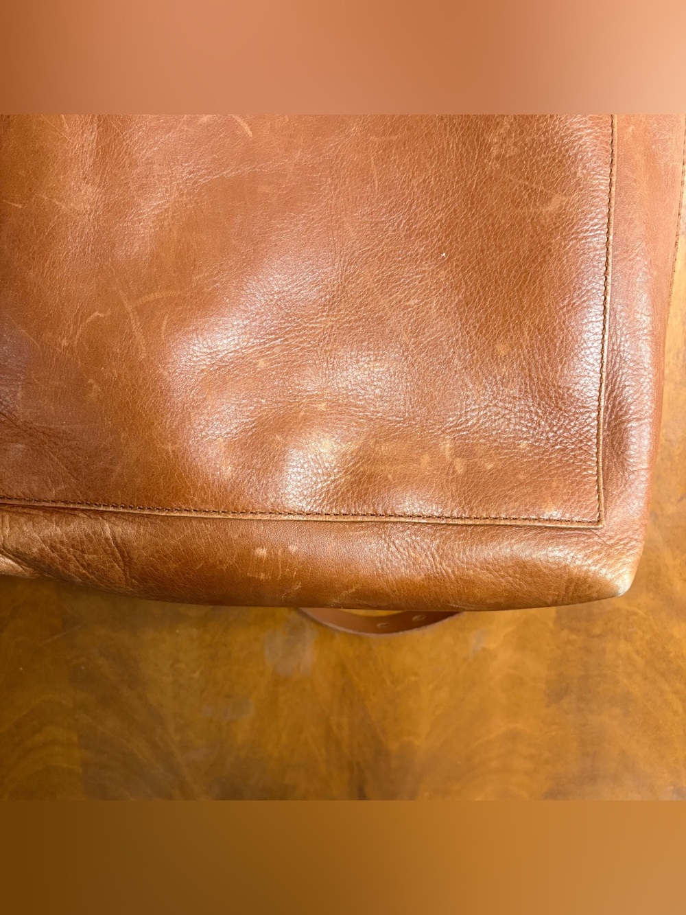 Madewell Leather Medium Transport Tote Purse English Saddle Brown Crossbody Bag - Picture 9 of 13